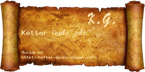 Ketter Győző névjegykártya